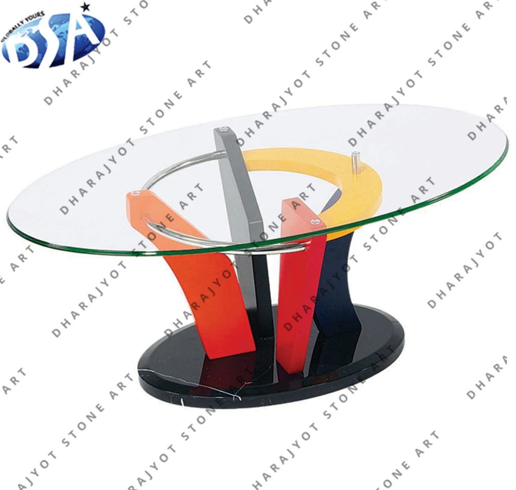 black marble polished unique table bases high quality simple and unique sets of table of glass sales of product online table set