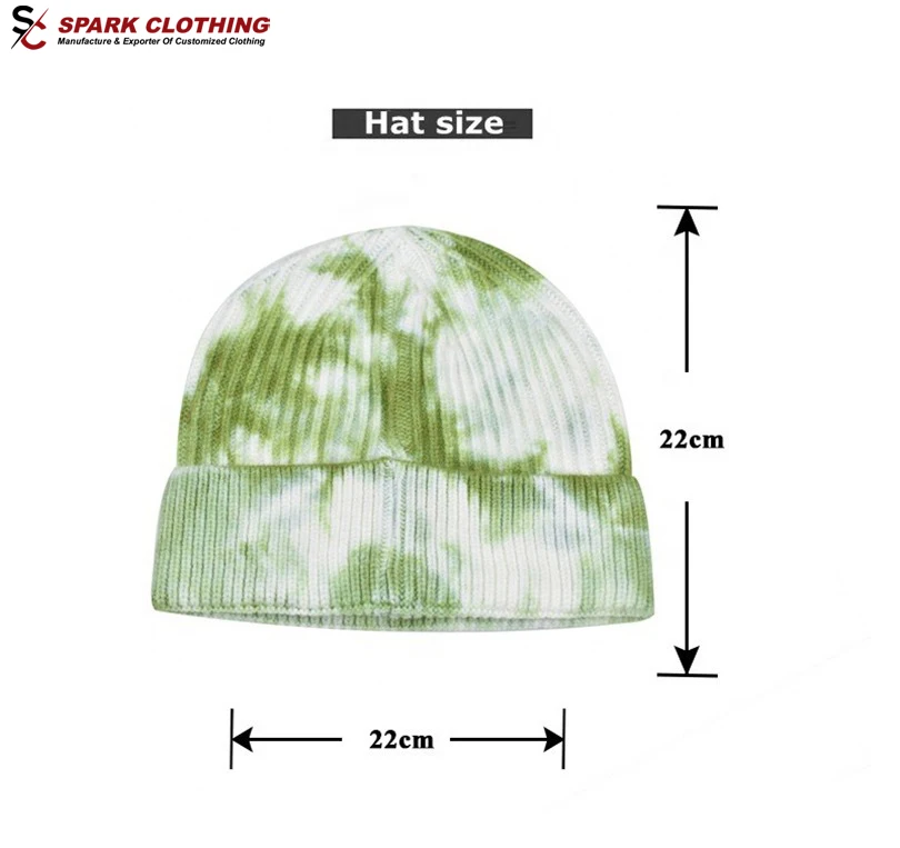 Hot Selling fashion tie dye Color customized Winter Wool Beanie hats