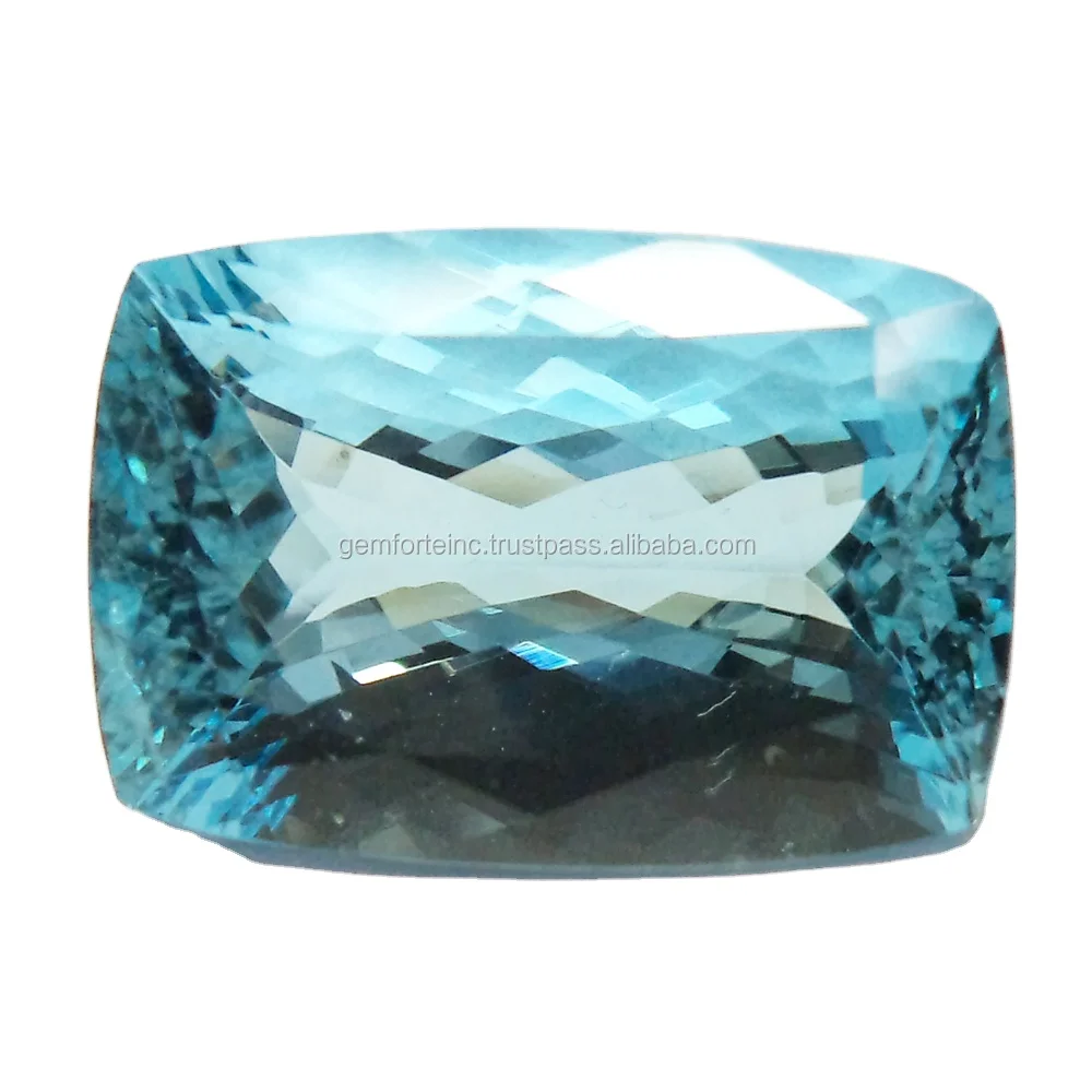 4x3MM Rectangular Blue Aquamarine Loose Cut Gemstones Calibrated Shapes Natural Certified Indian Manufacturer of Bulk Gemstones
