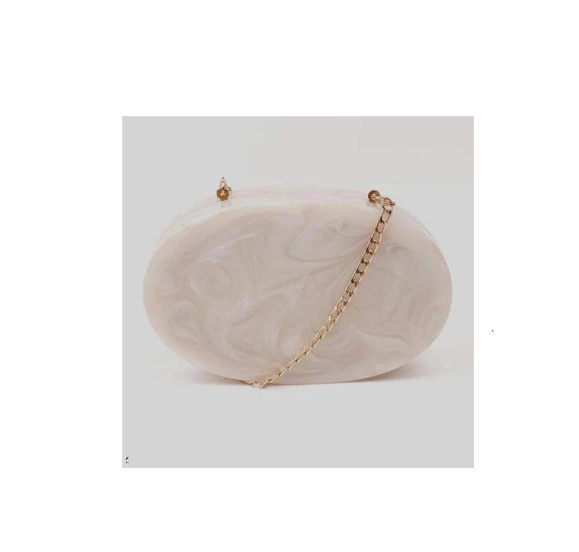 Fashion Resin Handbags with Fancy Style resin bag Design and Resin brass chain Purse Box Clutch Bag