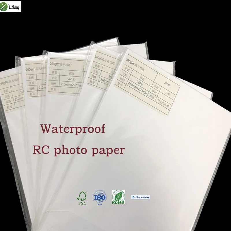 Фотобумага Lizheng премиум класса атласная фотобумага быстрая суховая A4 240gsm 260gsm Rc водонепроницаемая шелковистая для струйной печати RC