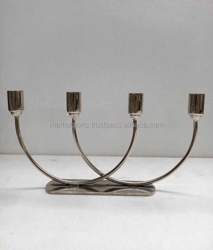 Hot sale nordic modern metal gold 4 candle holders candelabra for christmas and wedding decoration