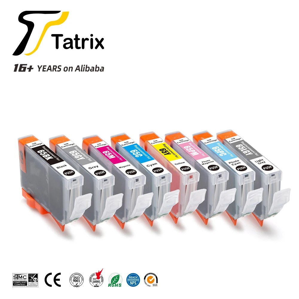 Tatrix для canon CLI65 интерфейс командной строки (CLI) 65 CLI-65 Чернильный Картридж Премиум Совместимость Цветной струйный картридж с чернилами Canon PIXMA Pro 200