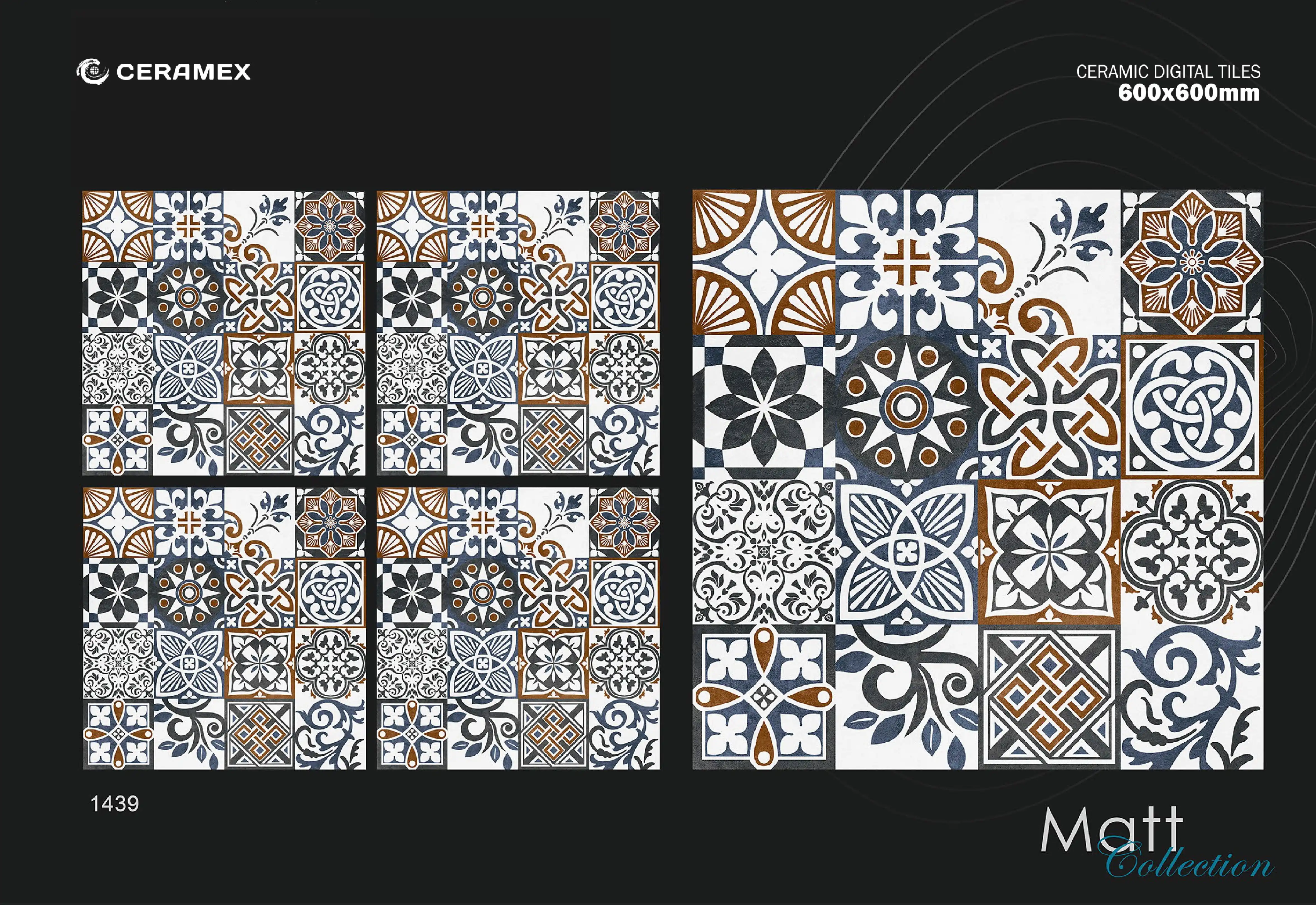 Матовая керамическая марокканская плитка 600x600 мм
