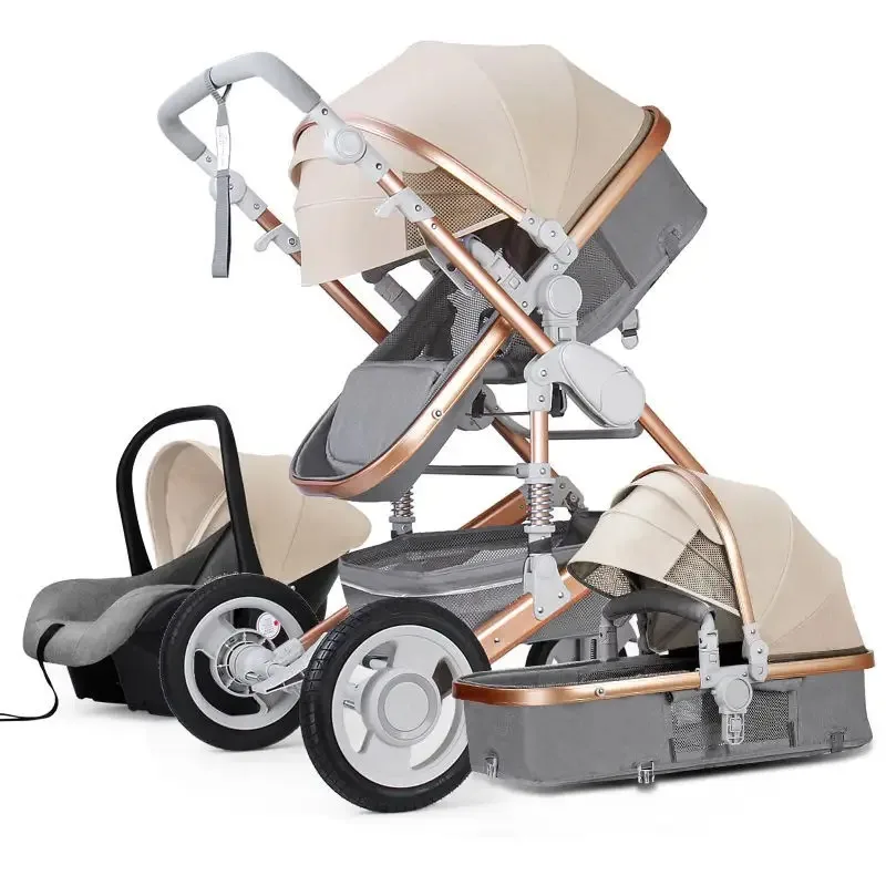 OEM 4 wheels lightweight pram doll travel system strollers walkers & carrier 3 in 1 baby stroller with carry for sale
