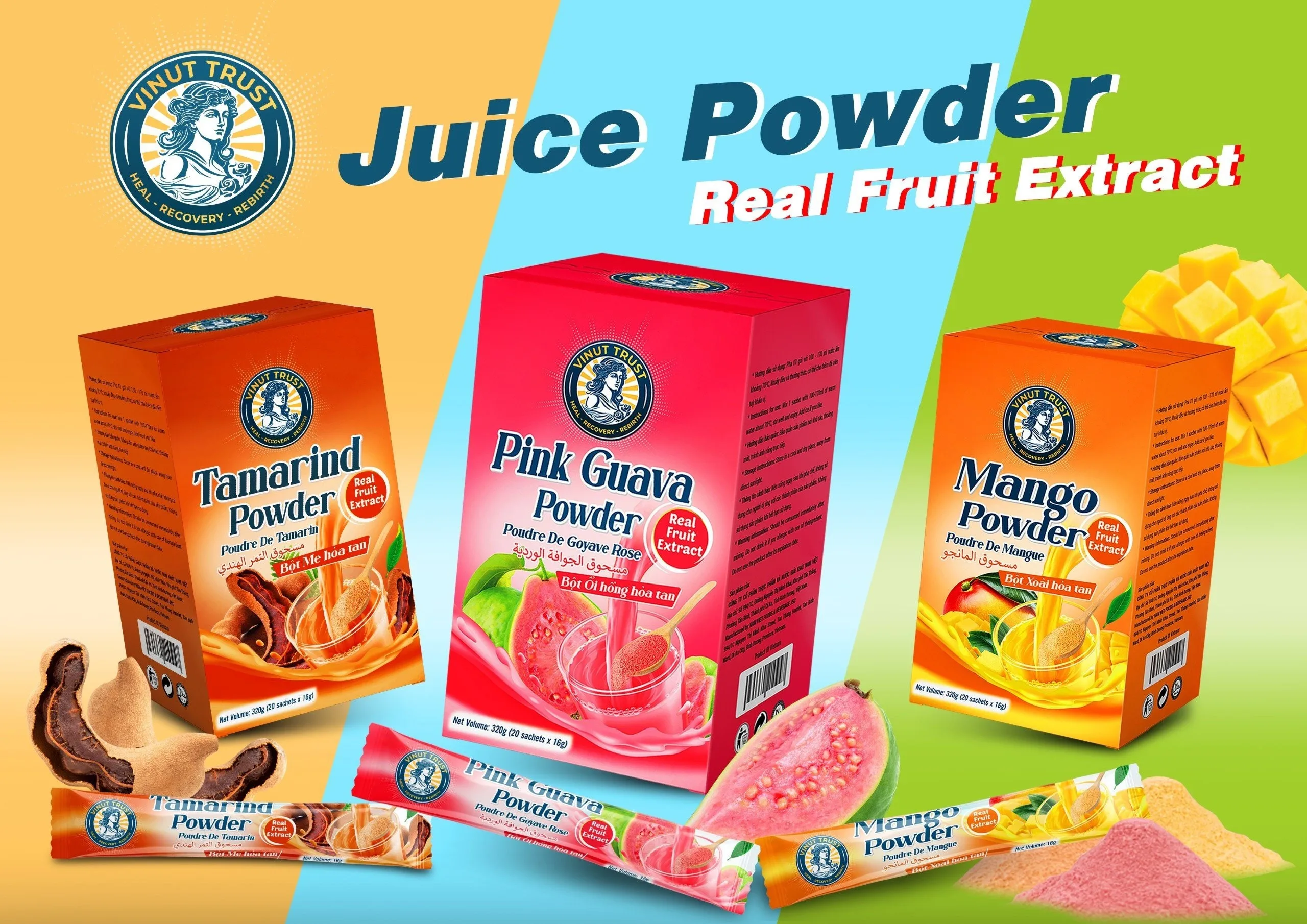 Instant Pink Guava Powder Flavored Fruit & Vegetable Juice in Box Packaging Customizable Private Label ODM In-Stock