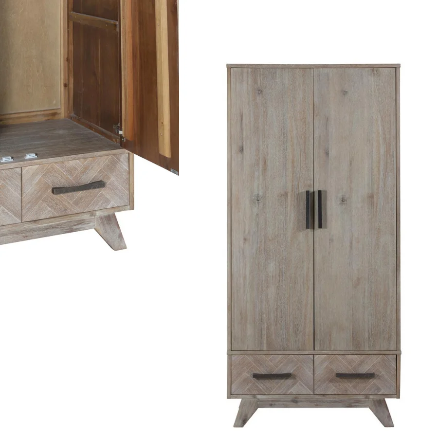 Wholesale Price AMAZON Wooden Wardrobe 2 Drawers Promotional Bedroom Furniture Graphic Design Made In Vietnam