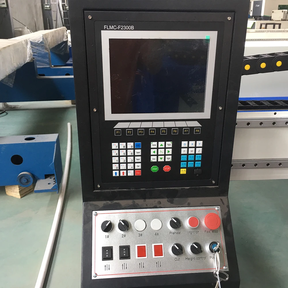 Gantry plasma cutting machine plasma and flame cutting servo 750W motor reducer 10 inch large screen control system