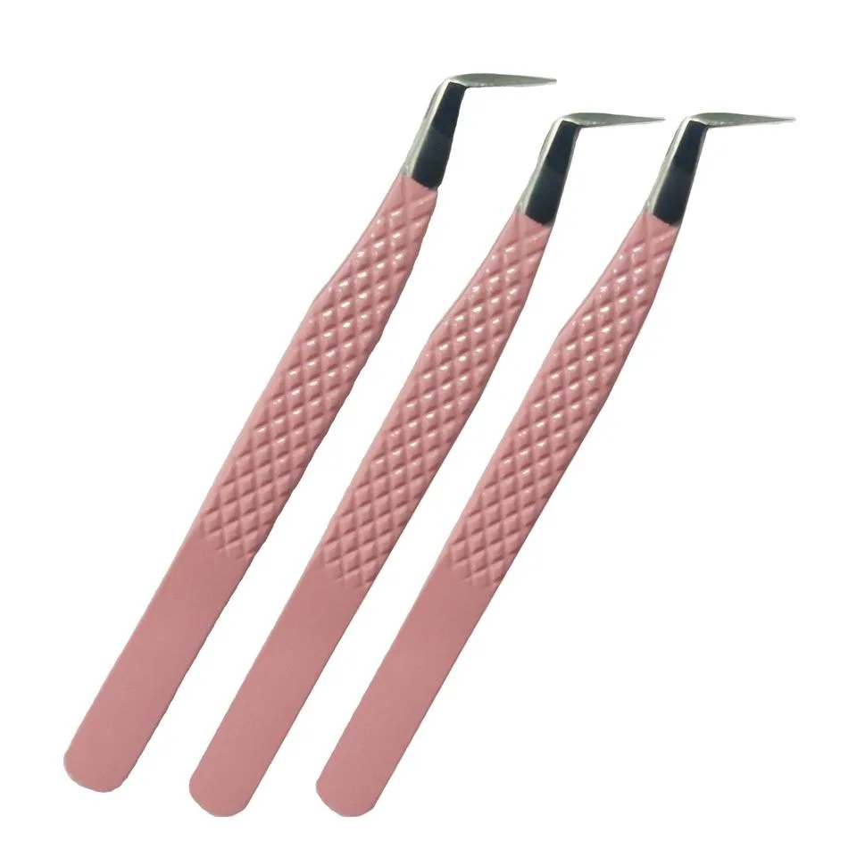 Набор пинцетов для ресниц с прямыми изогнутыми и заостренными кончиками