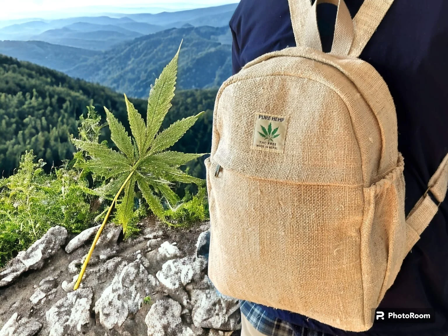 Unisex Hemp Laptop Backpack Eco-Friendly Vegan Geometric Online Top Pick Zipper Cotton Trending Natural Hemp Fashion Girls