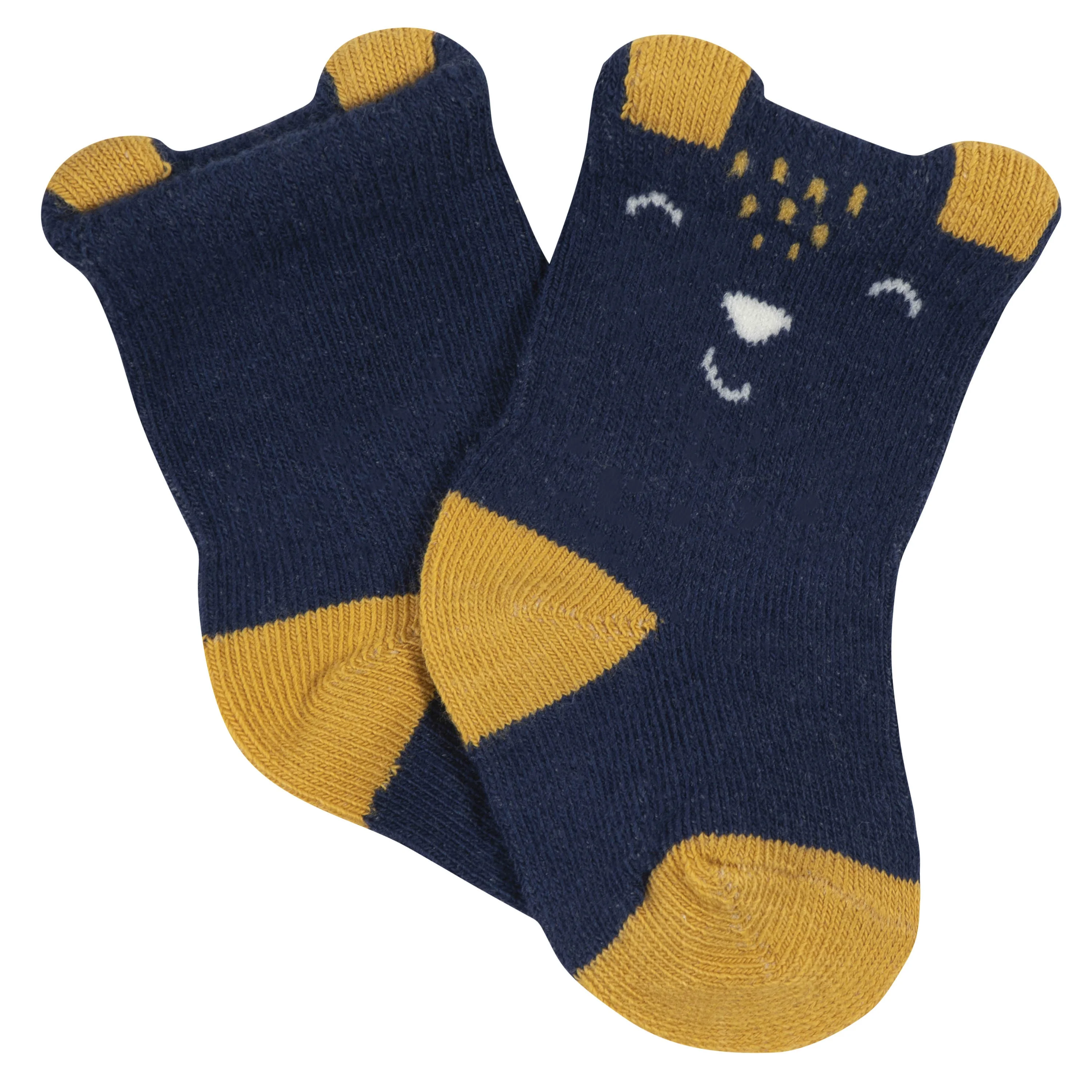 Gerber Unisex 6-Pack Baby Fox Wiggle-Proof Socks Size 0-3 Months for Newborns & Boys