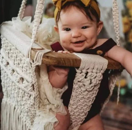 Wholesale Handmade Macrame Baby Swing Chair Portable baby swing macrame for Indoor and Outdoor Use