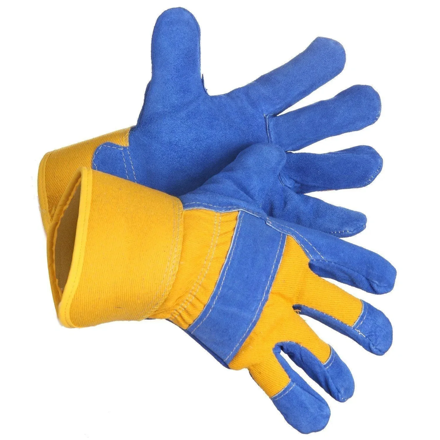 Brown Split Leather Work Glove with Removable Fleece Liner Protective Leather Fire Proof Cut Resistant Proof Gloves