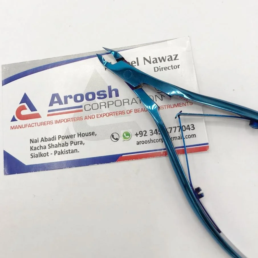 Blue Nail Clippers Professional Wholesale High Grade Stainless Steel Toenails Cuticle Nipper Cuticle Clipper For Figure