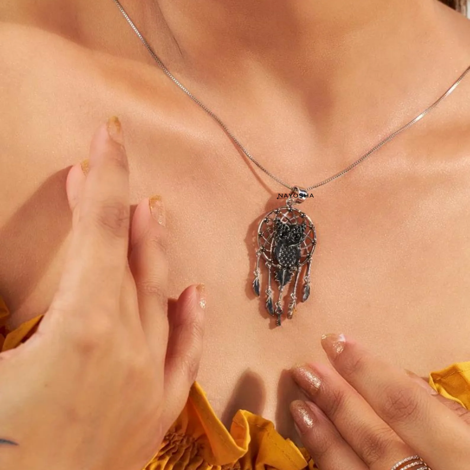 Most Popular 925 Sterling Silver Daily Wear Dream Catchers Necklace Gold Plated Chains for Gift