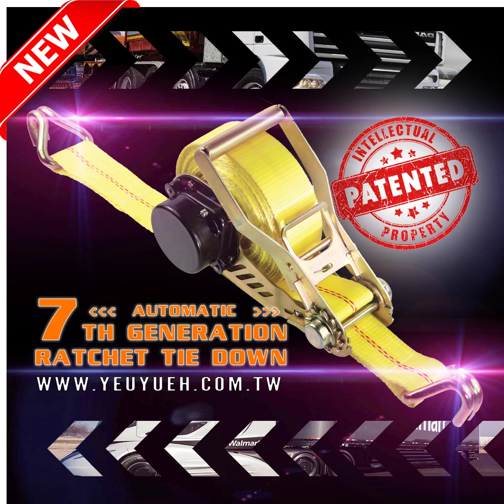 Best Sales Tie Down Strap Retractable Heavy Duty Metal Ratchet Strap With J Hook