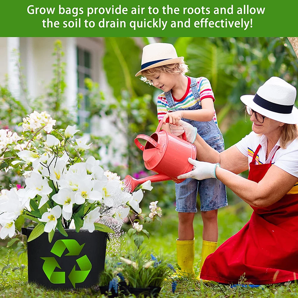 Grow Bags 20 Gallon 6 Pack, Fabric Pots for Plants Heavy Duty Thickened Nonwoven with Handles