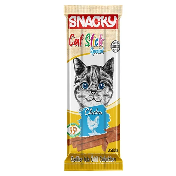 SNACKY CAT STICK WITH SALMON Flavor 3*5 g Origine Turkey
