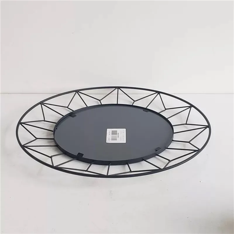 Wholesale Nordic Luxury Round Metal Mirror Frame Livingroom Furniture Antique Modern Bathroom Glass Decorative Framed Mirror