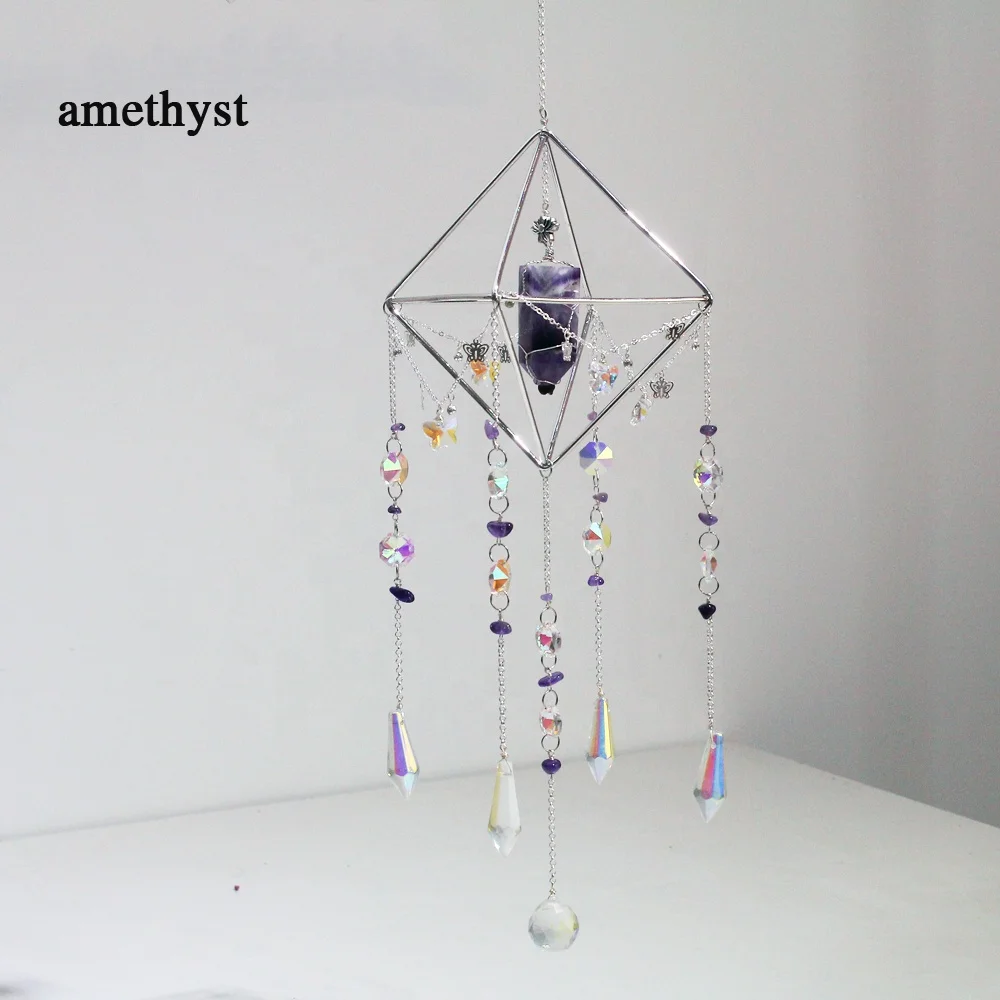 Wholesale High Quality Sun Element Suncatcher Rose Quartz Sun Catcher Crystal Hanging