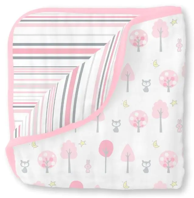 Infant 100% cotton new born swaddle blankets wholesale organic cotton baby blankets custom muslin swaddle blankets