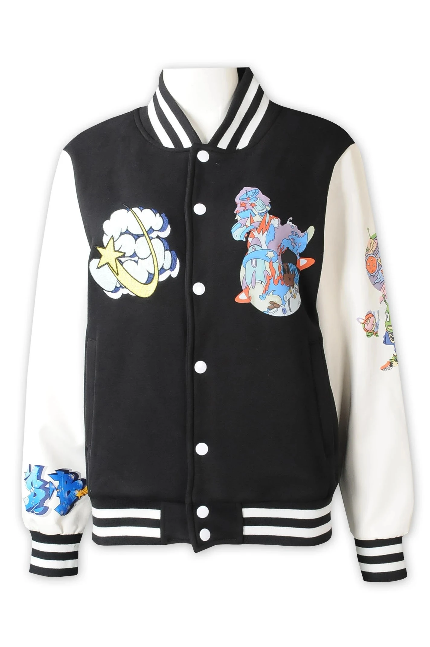 Varsity Winter Fashion Chenille Applique Embroidered Hoodies Uniform Loose Custom Varsity Jacket Coats