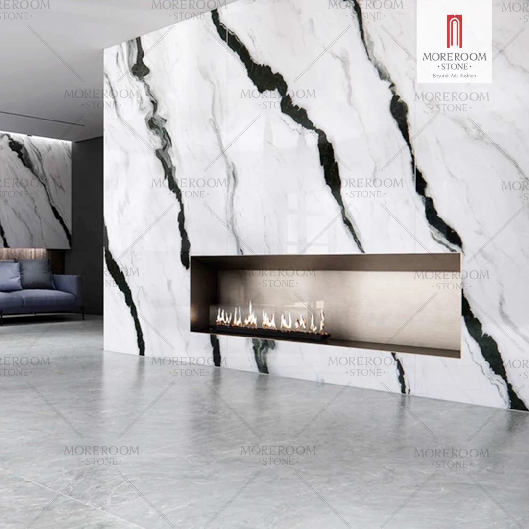 Hot Sale Panda White Marble Supplier  Porcelain Slabs  Floor Tiles