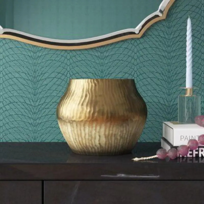 Top-grade metal vase with timeless antique design for home with golden polished finished to get at from rana overseas inc