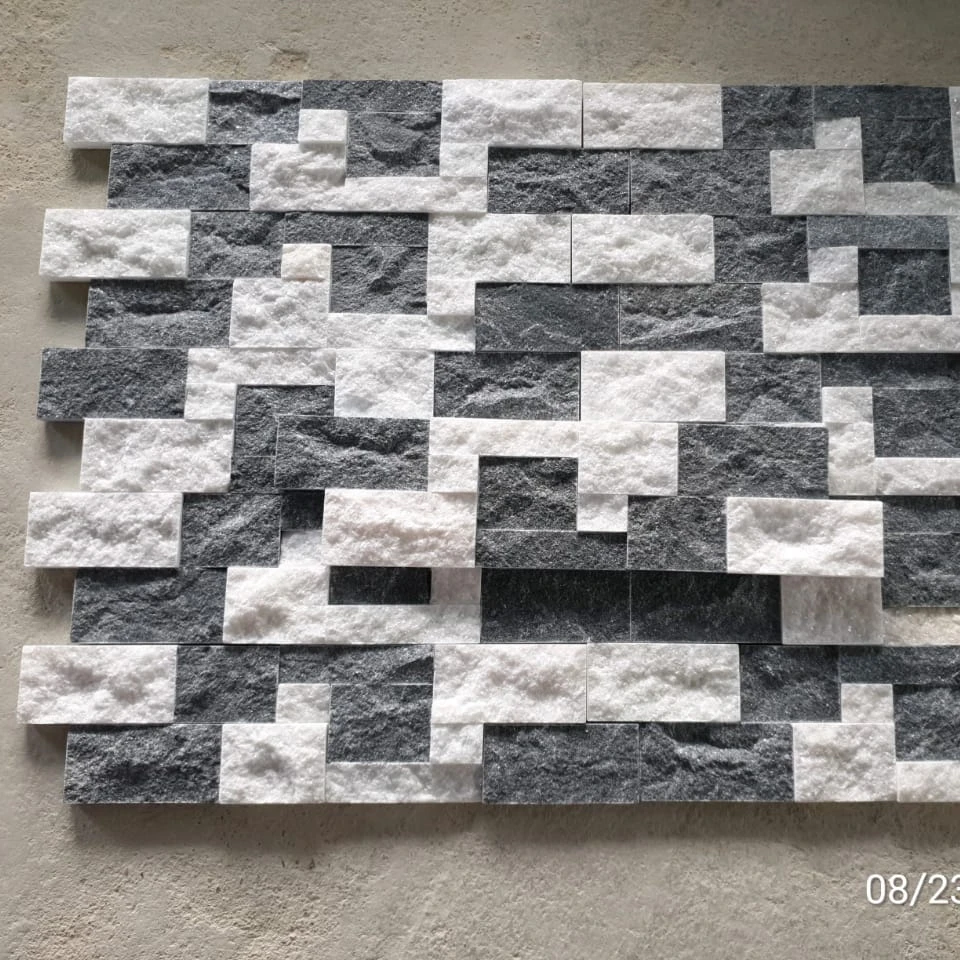 Z Type Black And White Marble Wall Panel - Marble Natural Decorative Stone