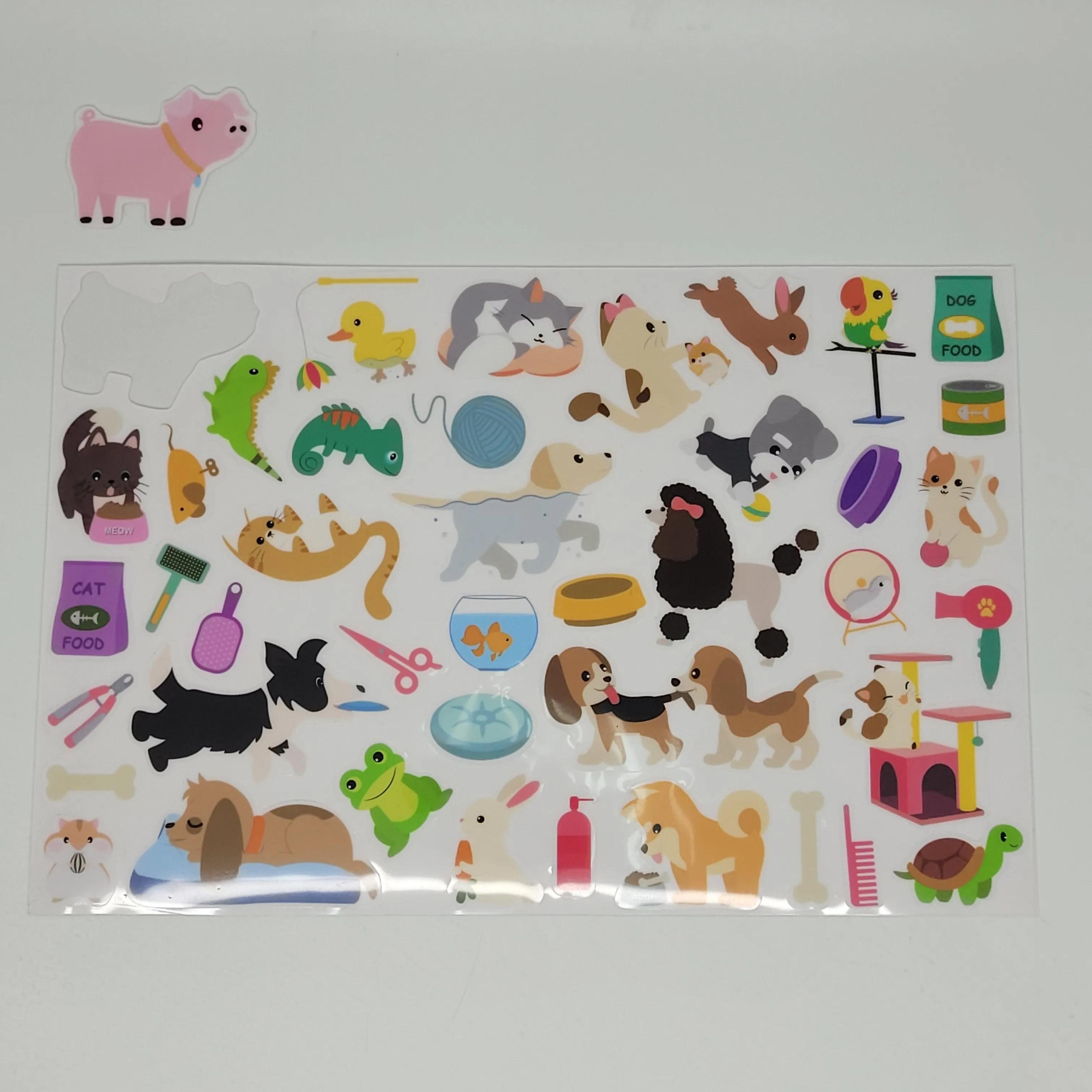 Custom Kids Cartoon Decorative TPE Reusable Resin Sticker Waterproof No Glue Bathroom Accessory for Promotional Gifts