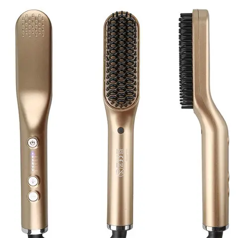 Wholesale Hot Comb Bling Hot Comb Hair Straightener Fashionable Gold Hot Combs Multifunctional hair straightener