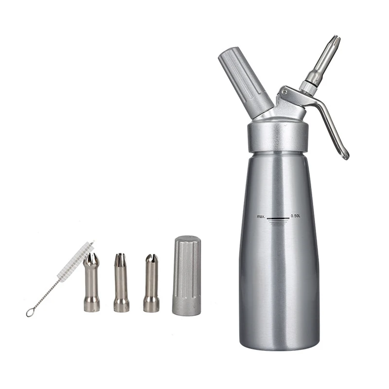 500 мл нержавеющая сталь алюминиевая машина для взбитых сливок контейнер с 3 чистящими щетками украшения