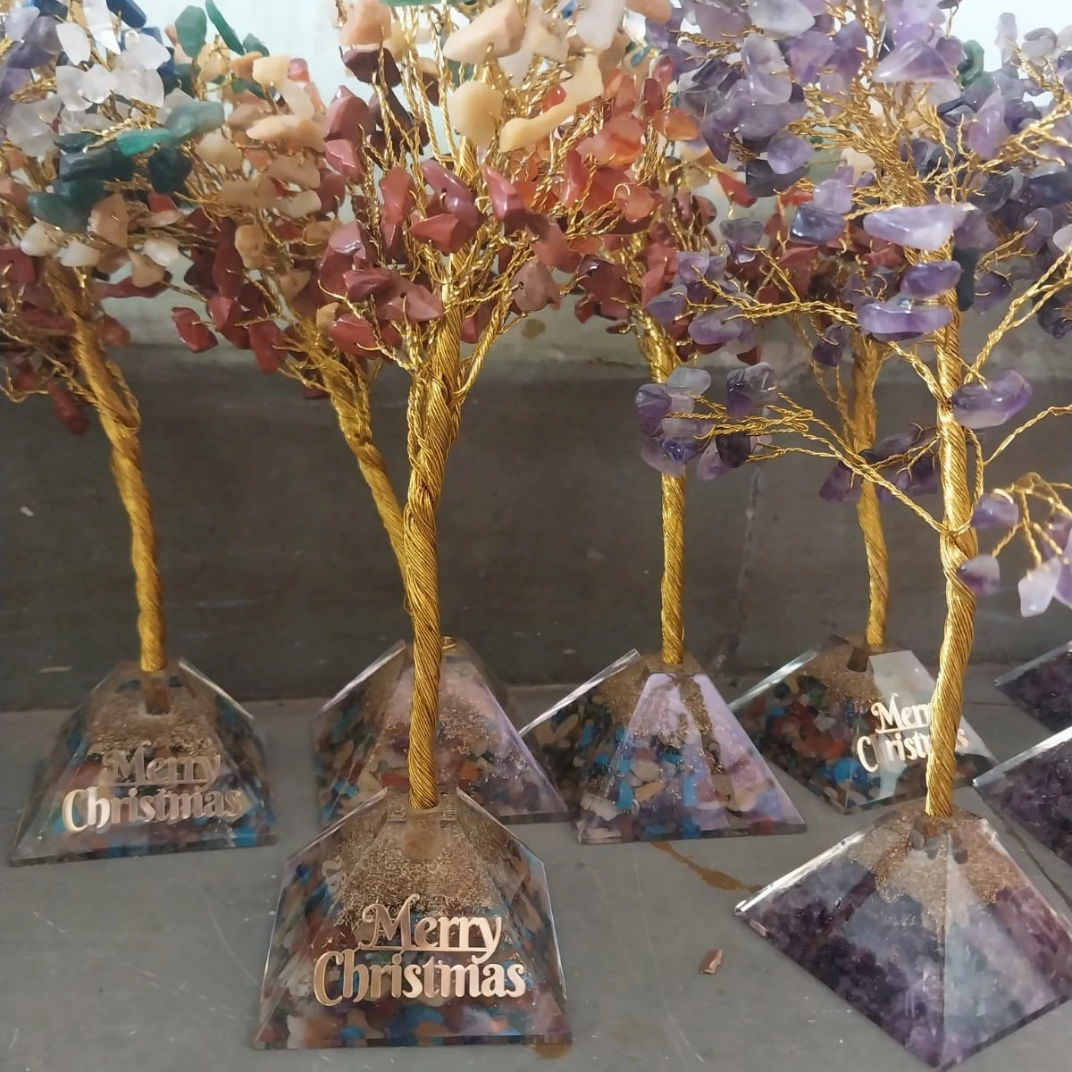 Pyramid , Gemstone Tree , Pyramid Crystal Tree from India