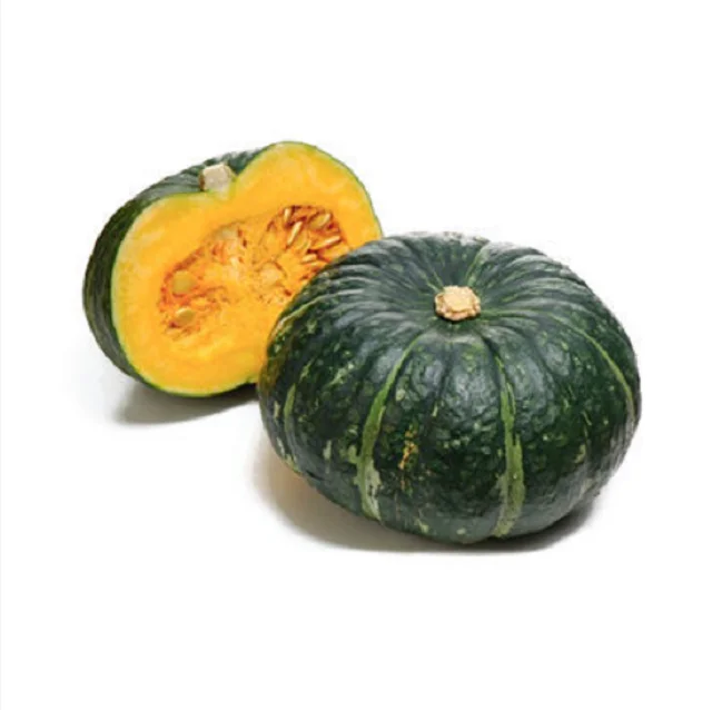 Fresh pumpkin originating in Vietnam export goods round fruit green skin with yellow flesh
