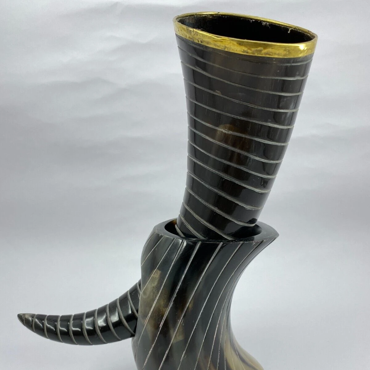 Ale drinkinghorn Polished with horn Stand weer wine drink Perfect for Reenactment by hs husnain crafts
