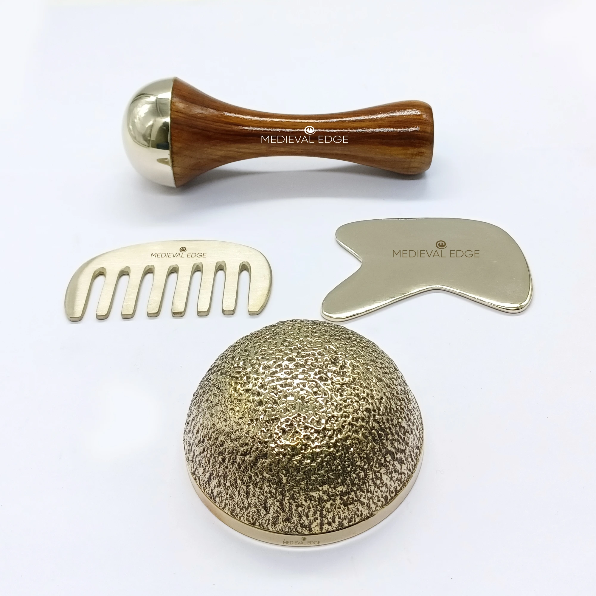 Best Quality Complete Kansa Wand and Gua Sha Set Ayurvedic Beauty Tools for Skin Glow Largest Manufacture Company