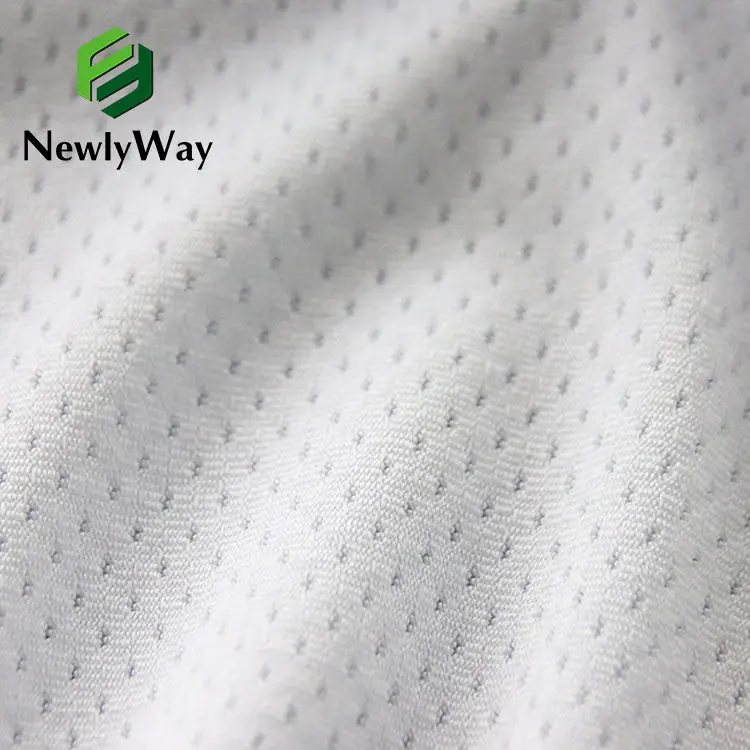 high elasticity stretch mesh dense hole polyester jacquard sports suit moisture wicking fabric