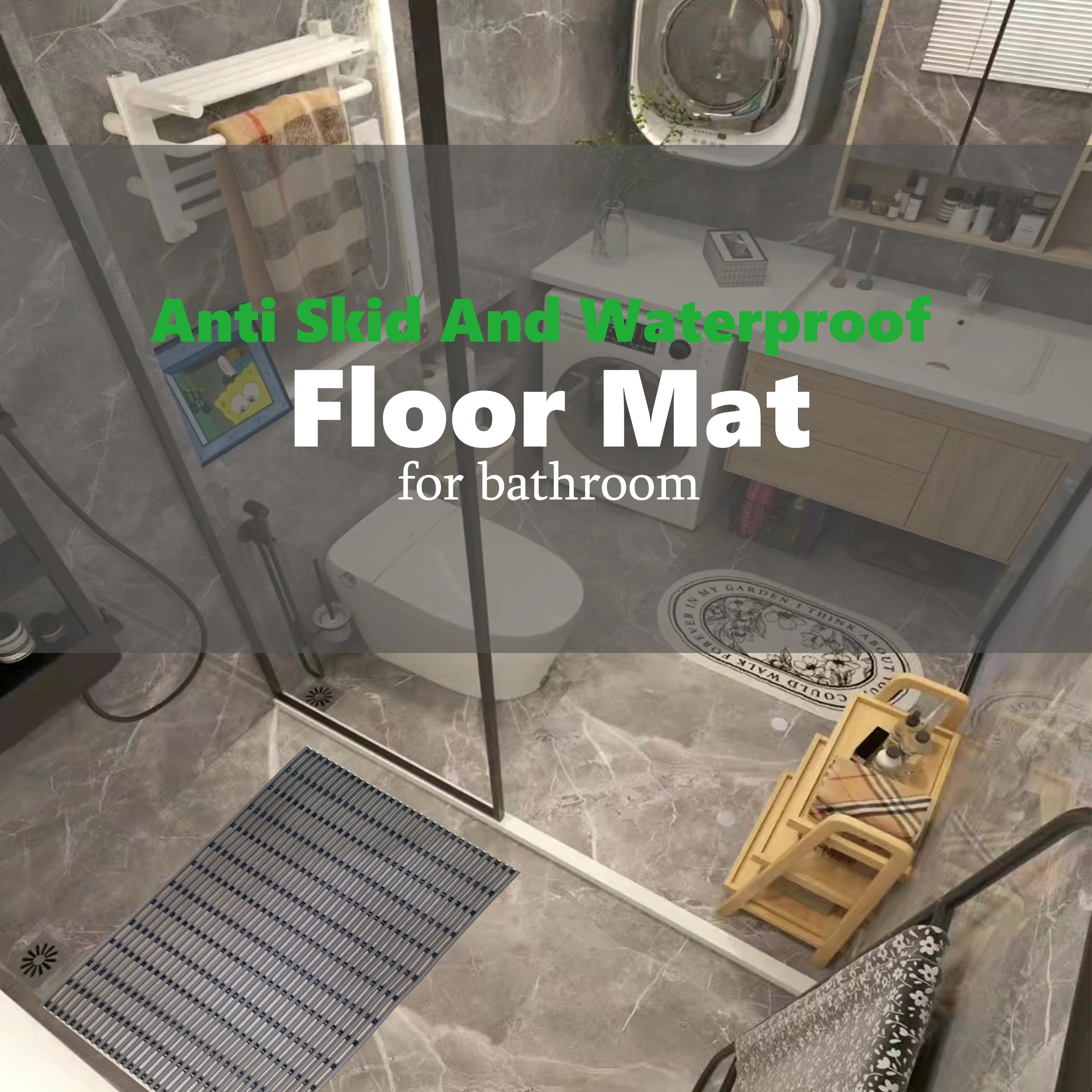 Wholesale Bath Rug Flooring of PVC Plastic Nonslip Flooring Roll Bathroom Mats