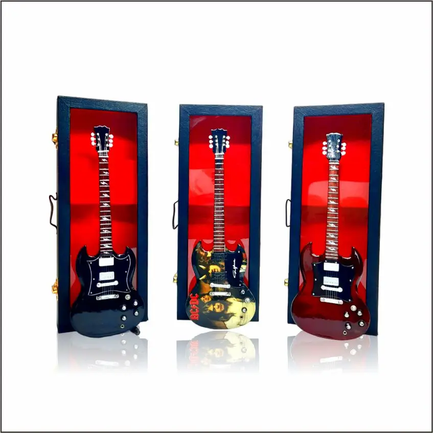 Mini Guitar Replica Famous Band in the World with ACDC Tribute Merchandise