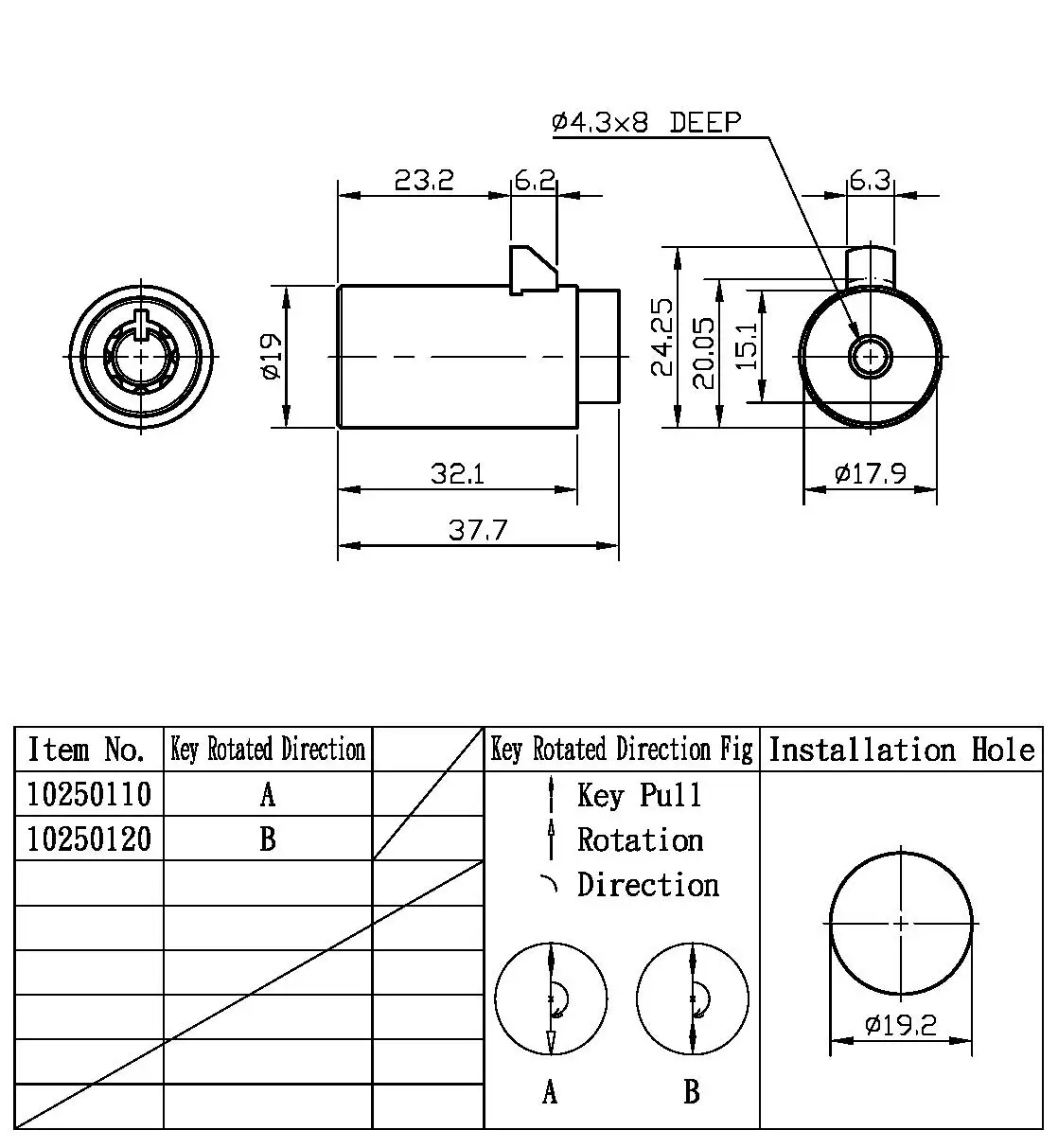 Taiwan Reliable Supplier Safe Vending Machine Lock Cylinder With Pin Key