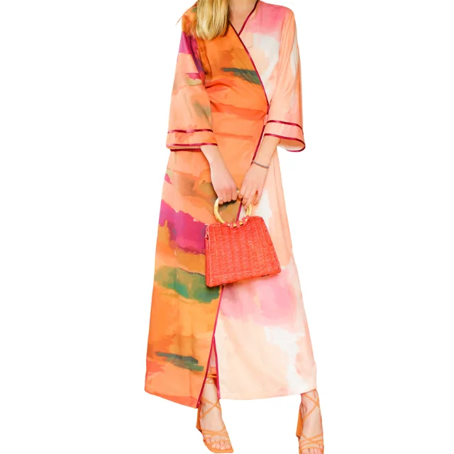 Красочные экологически чистые повседневные платья из Италии высокого качества вискоза длинное Повседневное платье для женщин всех размеров