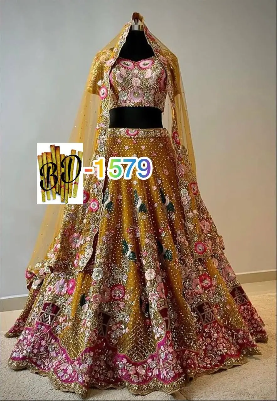 Fashionable Adults Soft Butterfly Net Work Lehenga Choli with Cancan Canvas Patta Sequins Embroidered Indian Pakistani Clothing