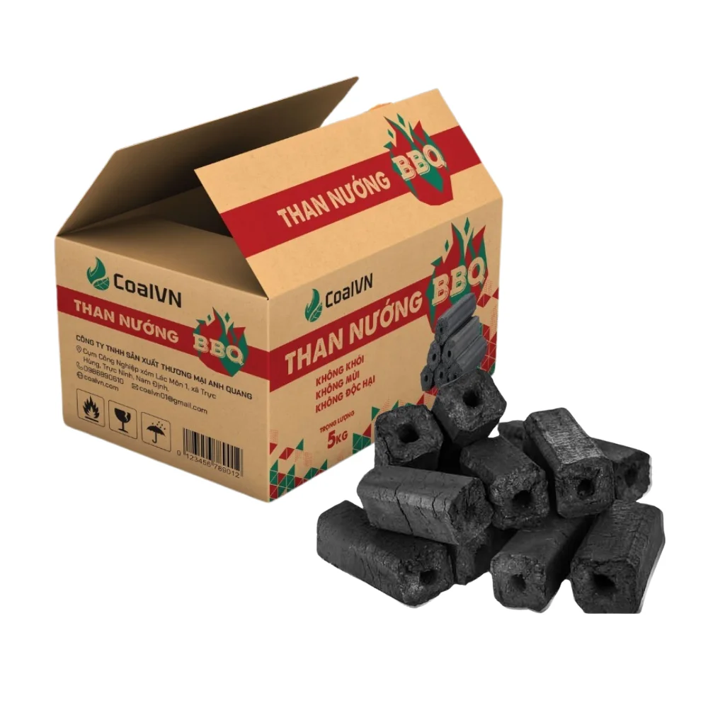 CoalVN Eco-Friendly Square BBQ Charcoal Non-Toxic Stable Heat With Quick Ignition