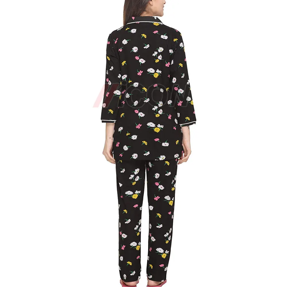 Women Fashionable Night Wear Dresses Colorful Printed Night Wear Dresses Night Dress