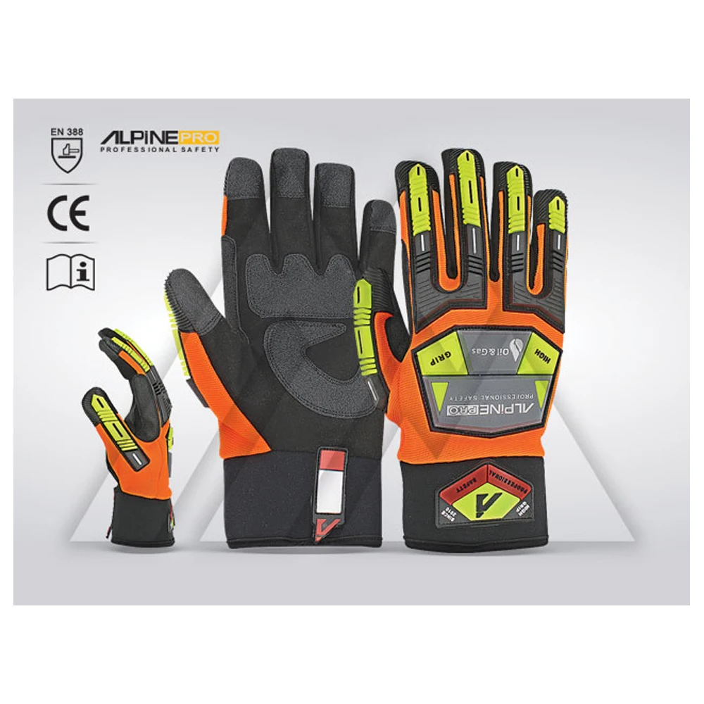 Oil Resistant Anti Shock Mechanical Gloves Mechanical Work Cut Resistant TPR Impact Oil Proof Hand Rubber Anti Cut For Adults