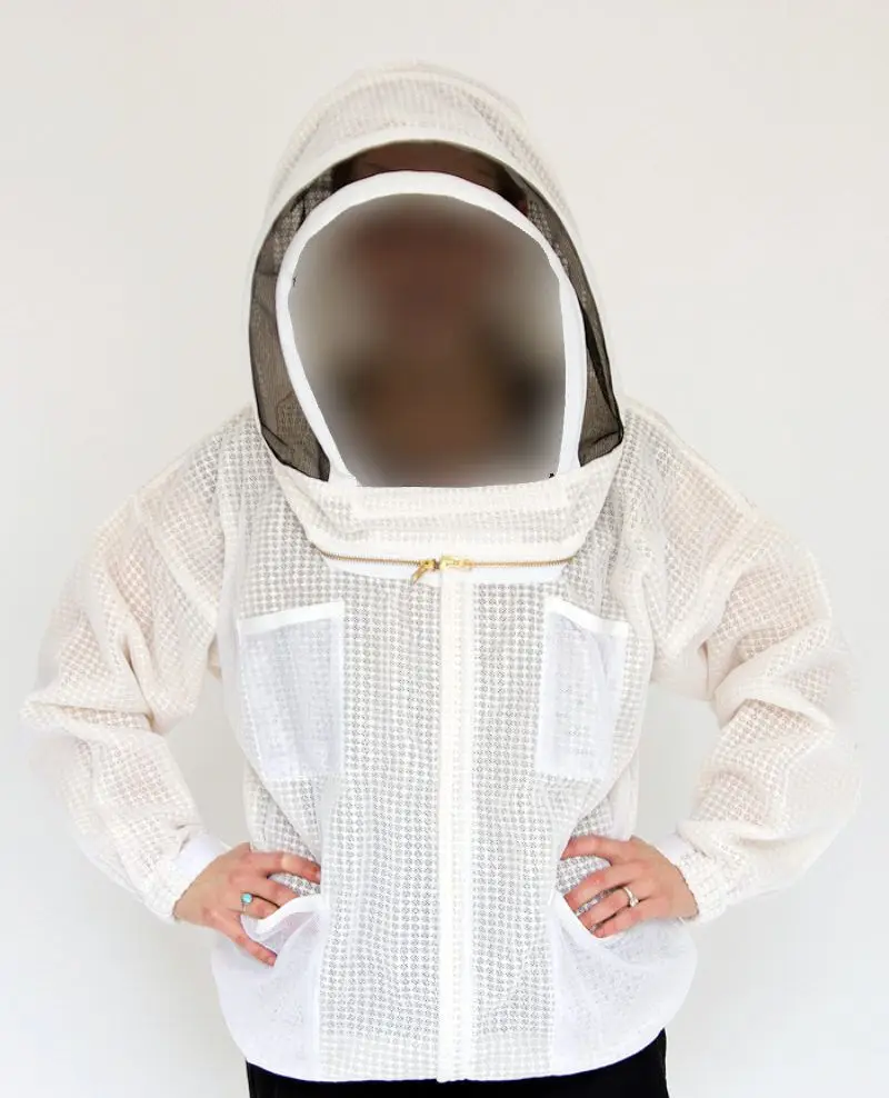 Beekeeping Jacket with Veil, Mask, Hat for Beekeeper - Professional Bee Suit Apiculture Suit 100%Cotton, Poly/Cotton, Ventilated