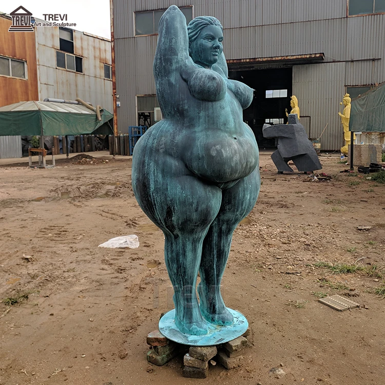 Life Size Sexy Lady Statue Bronze Nude Yoga Fat Woman Erotic Sculpture for Sale