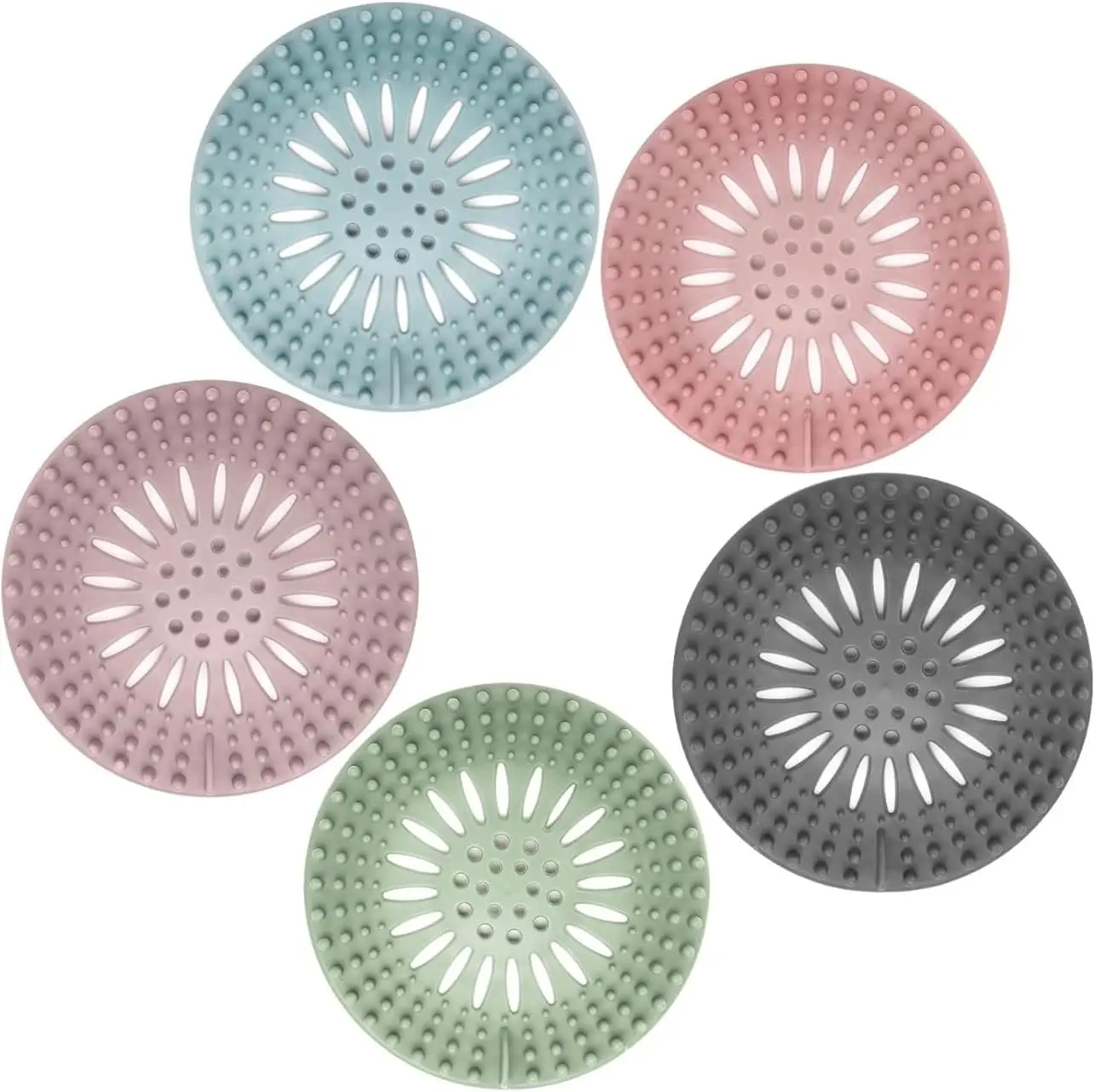 Lifetop Soft Hair Catcher Shower Drain Covers Protector Silicone Bathtub Hair Stopper Kitchen Sink Strainer
