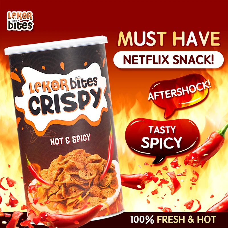 Premium High Grade Hot and Spicy Lekor Bites Crispy 200g Crunchy and Flavourful Seafood Snacks Made in Malaysia
