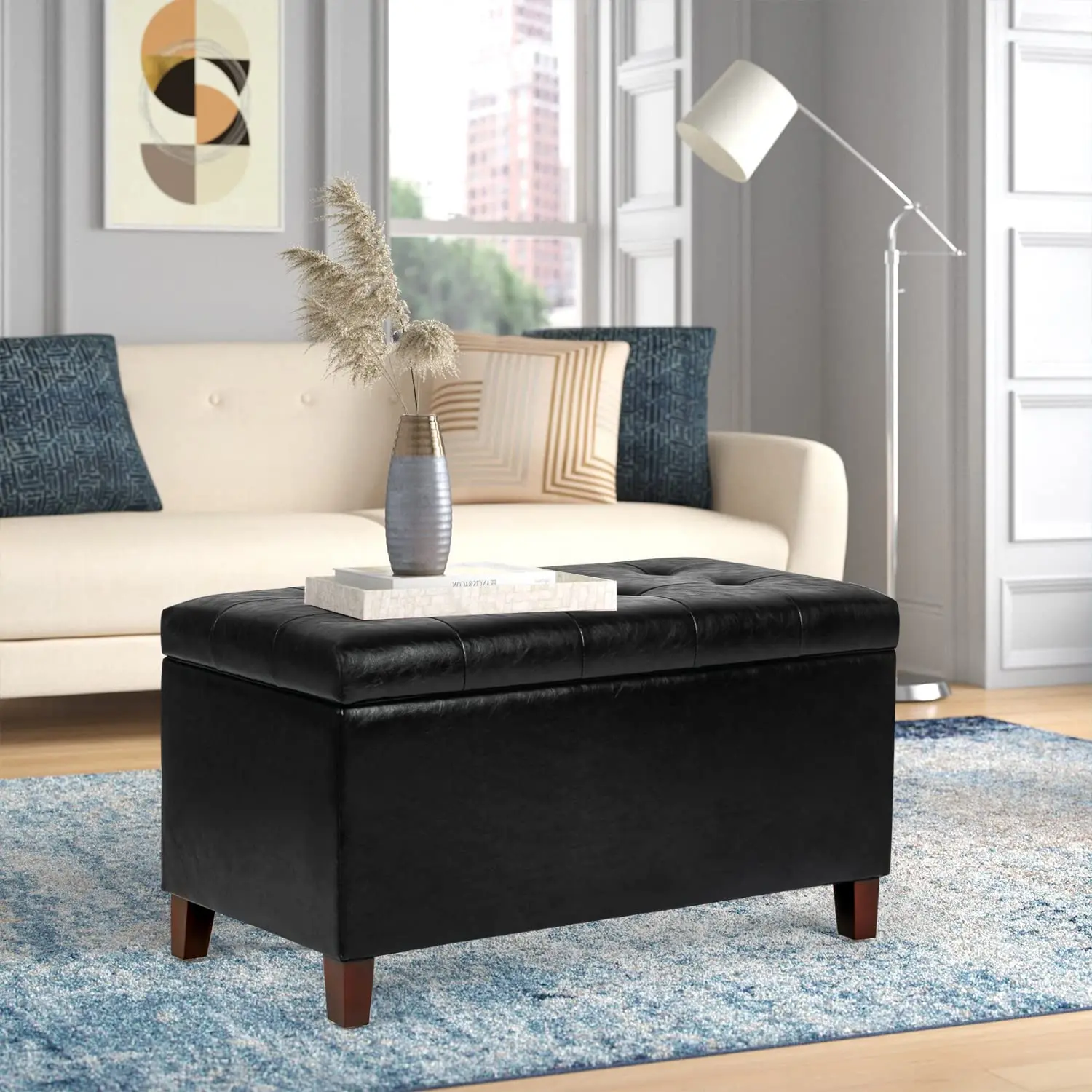 Оптовая продажа роскошных кожаных пуфов для гостиной